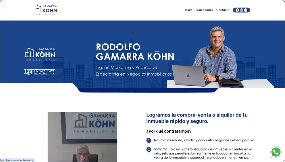 Sitio web de Gamarra Kohn Inmobiliaria